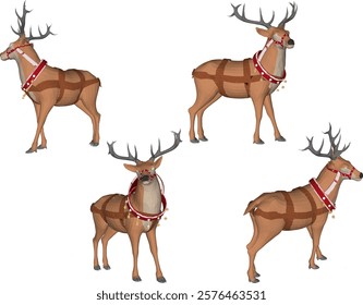 sketch illustration of reindeer to help Santa pull the sleigh on Christmas Eve