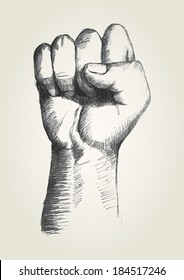 Sketch illustration of a right fist