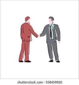 Sketch illustration of shaking hands