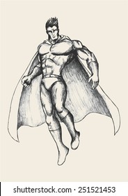 Sketch Superhero High Res Stock Images Shutterstock https www shutterstock com image vector sketch illustration superhero flying pose 251521453