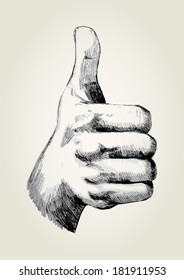 Sketch illustration of thumb up