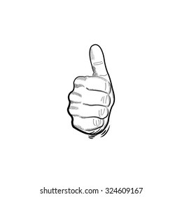 Sketch illustration of thumb up