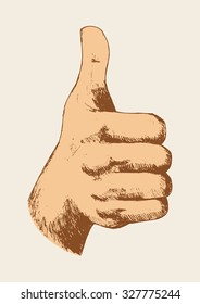 Sketch illustration of thumb up