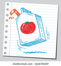 Sketch Illustration Of Tomato Juice.