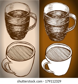 Sketch illustration vector cups