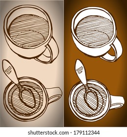 Sketch illustration vector cups