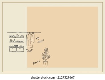 Sketch Illustration Of Wardrobe Storage Closet