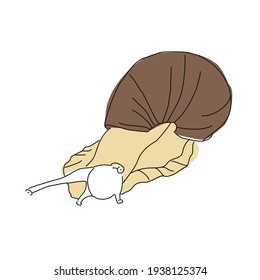 Skizze-Bild einer Schnecke. Linienzeichnung