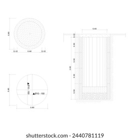 sketch of an infiltration well to absorb water