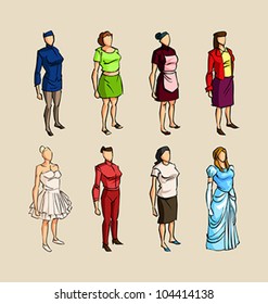 sketch info graphic woman elements
