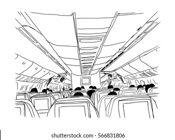 Sketch of inside the plane in vector.