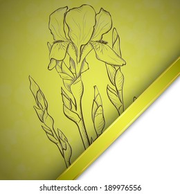 Sketch  iris background, hand drawn, ink style