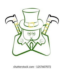 Sketch of a irish elf. Saint patrick day. Vector illustration design