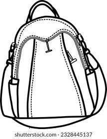 The Sketch of isolated Backpack