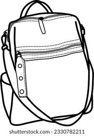 El bosquejo de una bolsa aislada