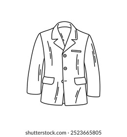 Sketch of a jacket, men's clothing, element of a suit