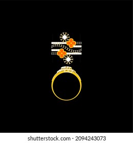 Sketch of jewelery Rings designs with precious stones, Great for jewelry factories and jewelry stores 