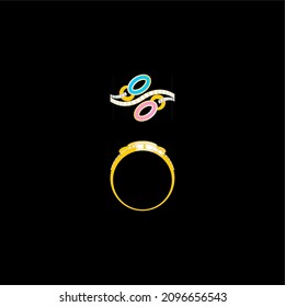 Sketch of jewelery Rings designs with precious stones, Great for jewelry factories and jewelry stores.