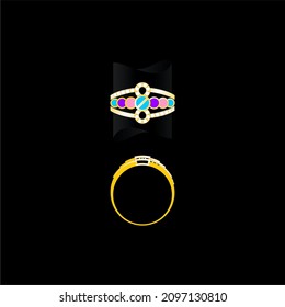 Sketch of jewelery Rings designs with precious stones, Great for jewelry factories and jewelry stores