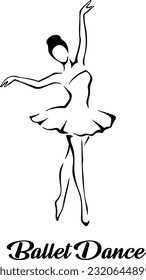 Sketch of jumping ballet dancer. Vector illustration