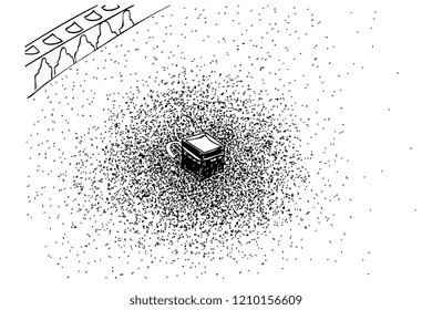 sketch of Kaaba in Mecca United Arab Emirates
