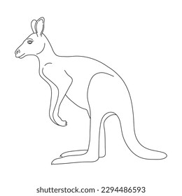 Sketch of Kangaroo drawn by hand. Vector hand drawn illustration.