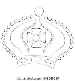 sketch of a king or queen crown isolated on a white background