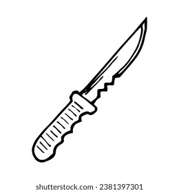 Cuchillo de esbozo. Herramienta de corte. Ilustración dibujada a mano.