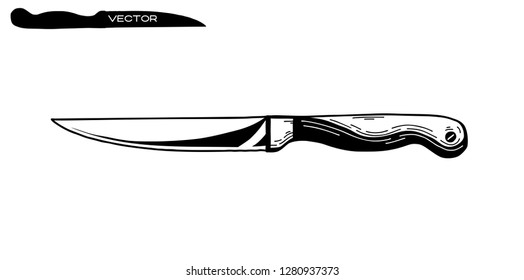 Sketch knife isolated on white background. Vector illustration