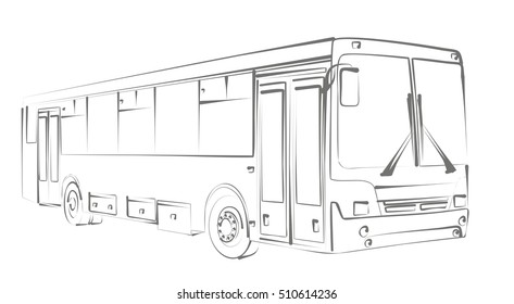 Sketch Large Bus Stock Vector (Royalty Free) 510614236 | Shutterstock