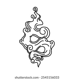sketch of a large cloud of smoke logo vector