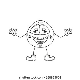 sketch of the laughing emoticon on white background