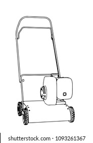 sketch of a lawn mower vector