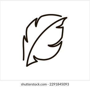 Sketch leaf icon isolated. Eco clipart. Laurel cartoon vector stock illustration. EPS 10