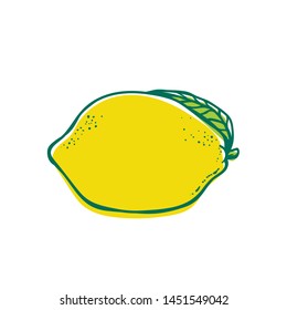 sketch of an lemon fruit in a white background