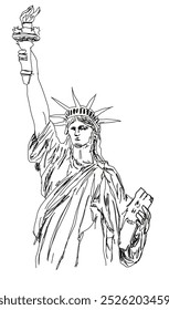 sketch of lIberty statue in USA