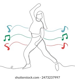 Sketch lifestyle concept minimal girl woman dance aerobics drawing line art. Female exercise hand drawn line concept with white ioslated background. Abstract,vector,illustration.