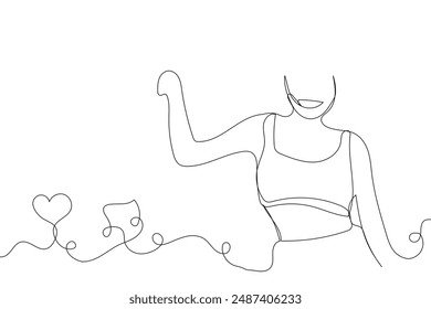 Sketch lifestyle concept minimal girl woman dance aerobics drawing line art. Female exercise hand drawn line concept with white ioslated background. Abstract,vector,illustration.