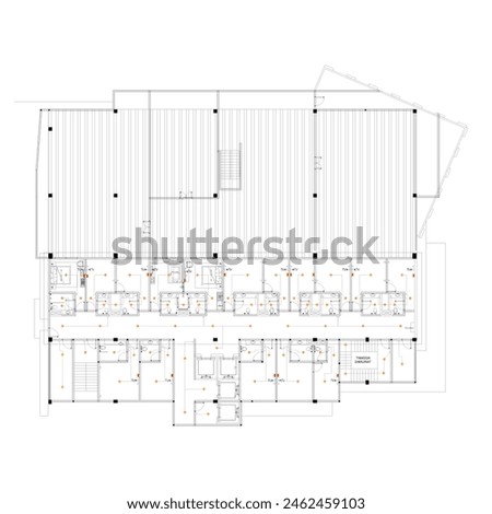 sketch of a light point plan or electrical plan of an apartment building