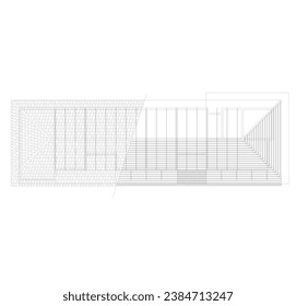 sketch of a light steel roof plan for a building