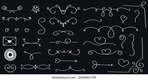 Sketch line arrow element, star, heart shape. Hand drawn doodle sketch style circle, cloud speech bubble grunge element set. Arrow, star, heart brush decoration. Vector illustration