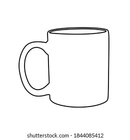 sketch line art coffee glass cup mug.