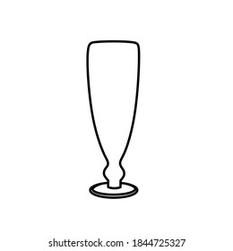 Sketch Line Art Wine Glass. Vector Illustration.