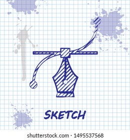 Sketch line Bezier curve icon isolated on white background. Pen tool icon.  Vector Illustration