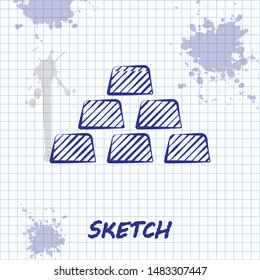 Sketch line Briefcase icon isolated on white background. Business case sign. Business portfolio.  Vector Illustration