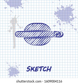 Sketch line Car door handle icon isolated on white background.  Vector Illustration