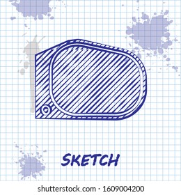 Sketch line Car mirror icon isolated on white background.  Vector Illustration