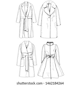 sketch with a line coat, set