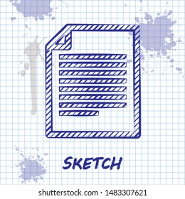 Sketch line Document icon isolated on white background. File icon. Checklist icon. Business concept.  Vector Illustration
