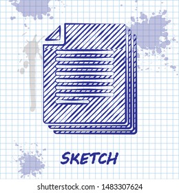 Sketch line Document icon isolated on white background. File icon. Checklist icon. Business concept.  Vector Illustration